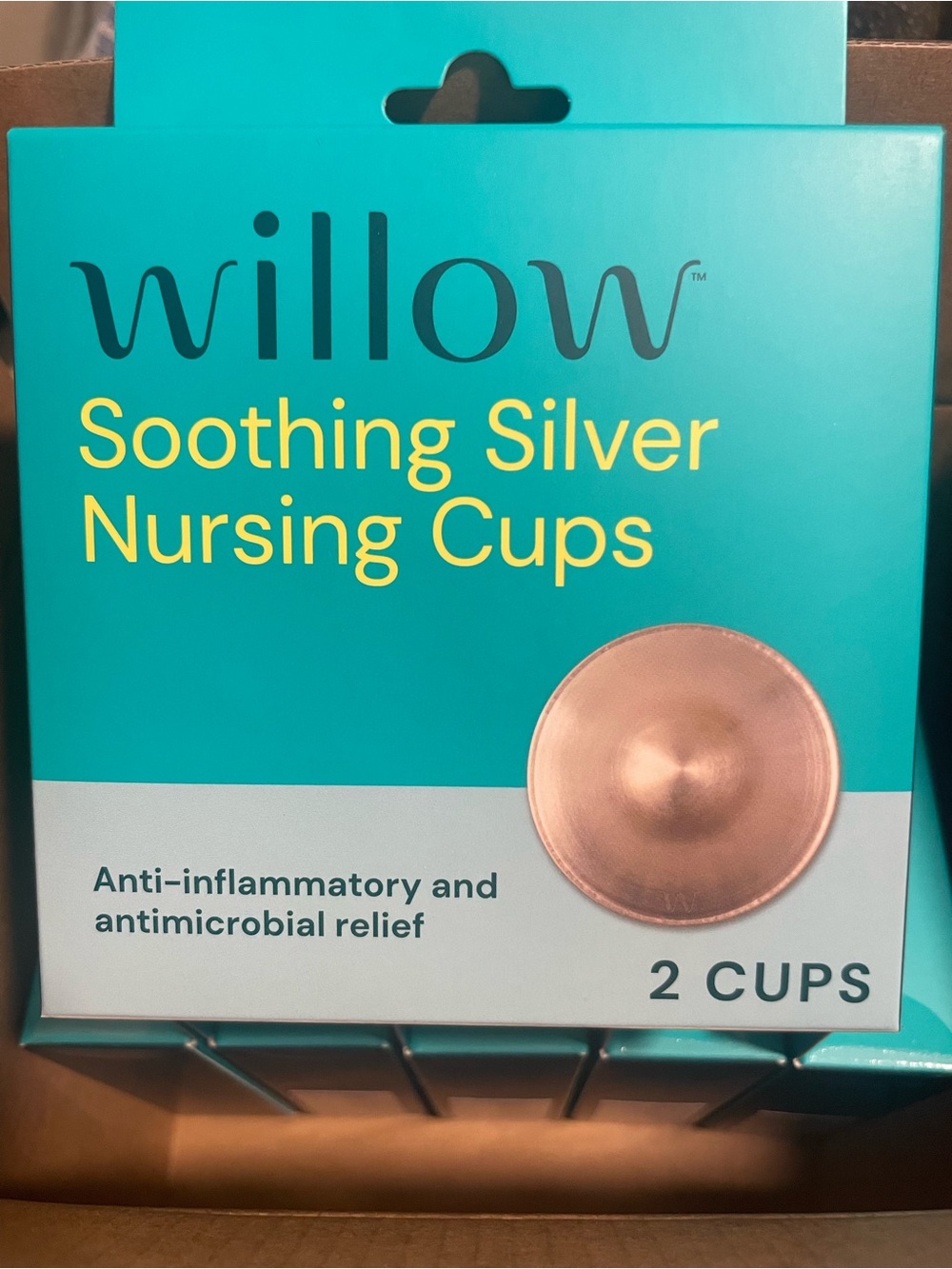 Willow Teal Silver Nursing Cups Packaging